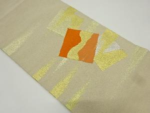 リサイクル　綴れ霞に色紙散らし模様織り出し袋帯